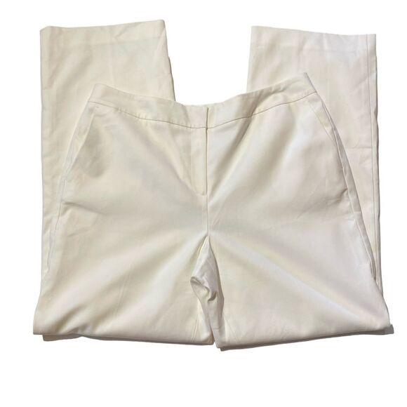 - Vintage Talbots White Straight Wide Leg Stetch Chino Pants Women's Size 14 - Picture 1 of 16